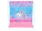 Roze gymsack met eenhoorn en sterrenprint.