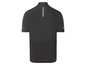 Zwart fietsjersey met korte mouwen en reflecterende details.