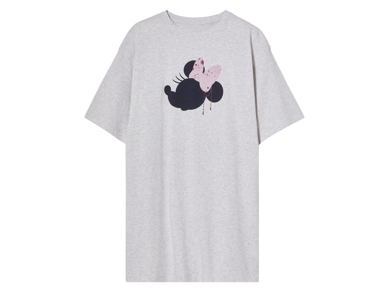 Een grijs T-shirt met een Minnie Mouse print.