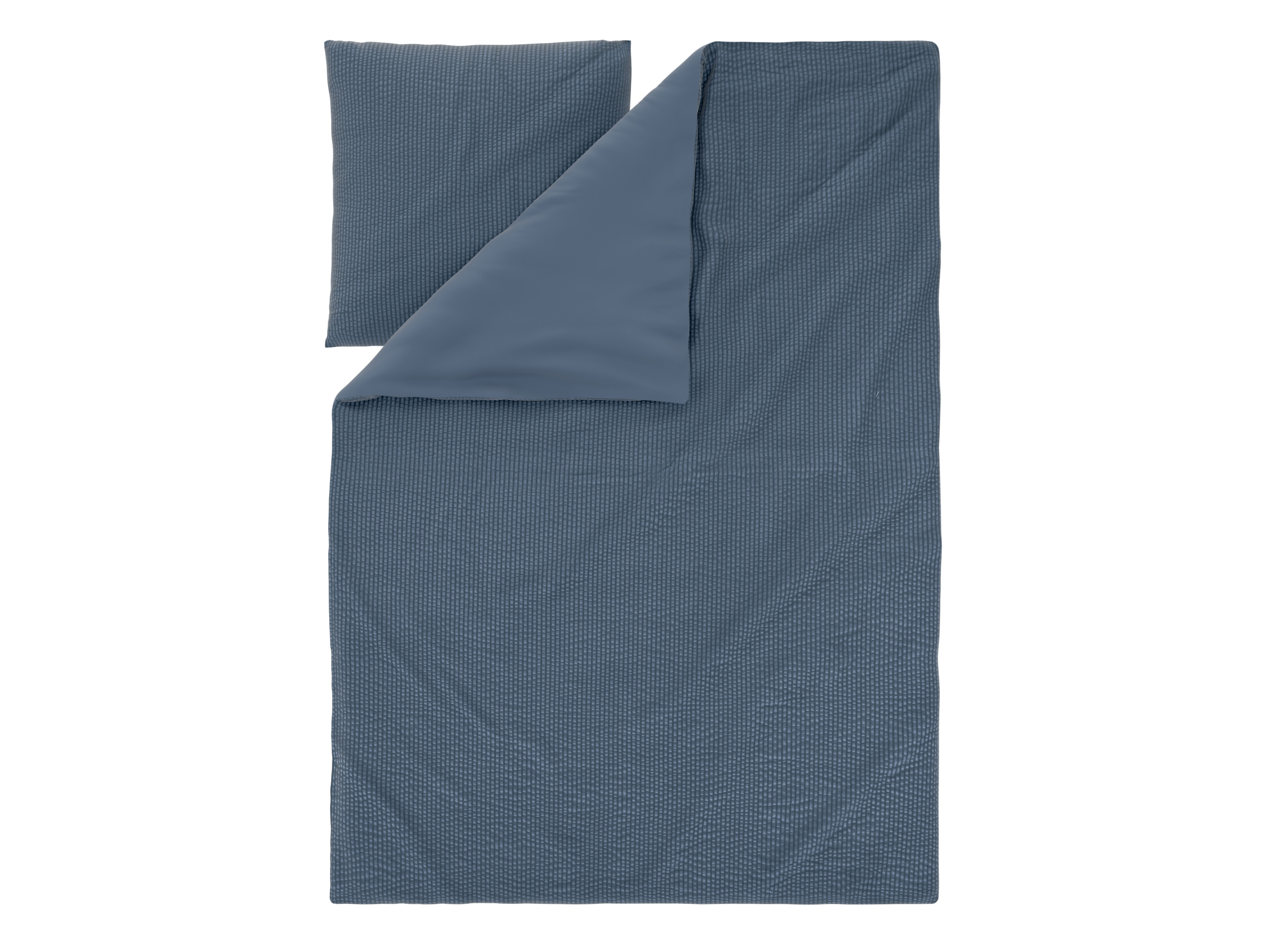 LIVARNO Seersucker dekbedovertrek 140 x 200 cm (Blauw)