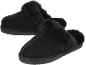 Zwarte pantoffels met imitatiebont voering.