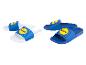 Lidl slippers, blauw en wit.