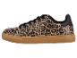 Sneakers met luipaardprint, zwarte veters en bruine zool