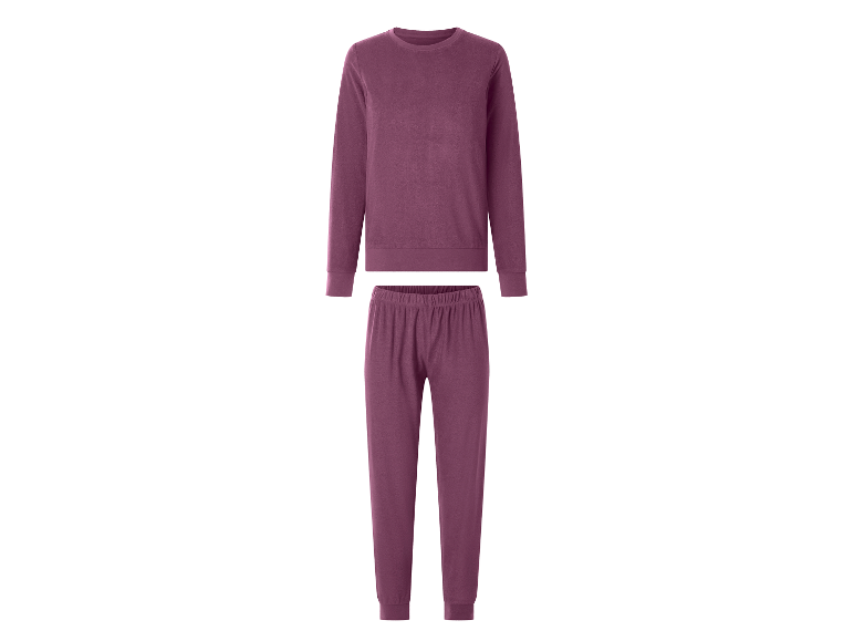 ESMARA® Dames lange badstof pyjama in paars
