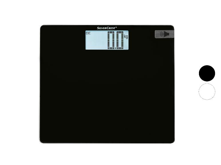 Zwarte SilverCrest badschaal met digitaal display.