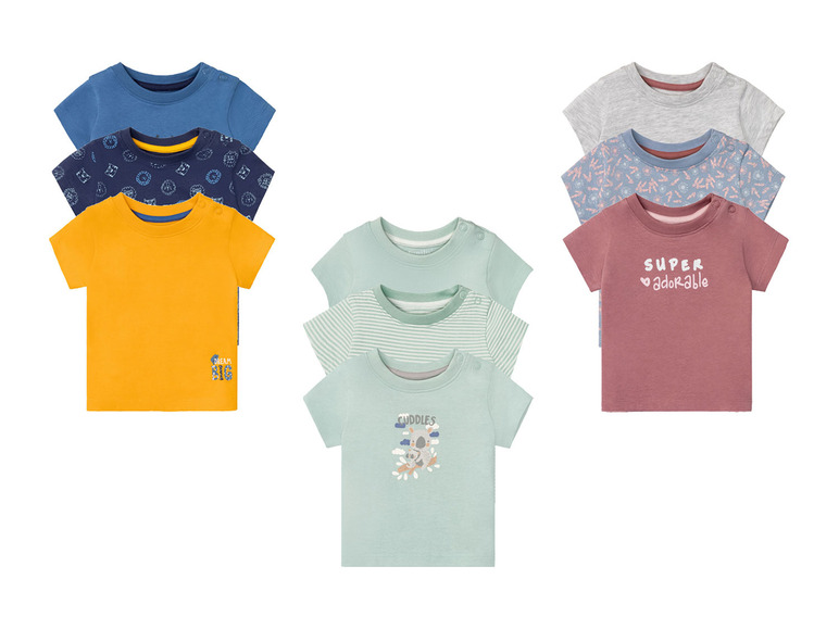 Ga naar volledige schermweergave: lupilu® 3 baby T-shirts - afbeelding 1