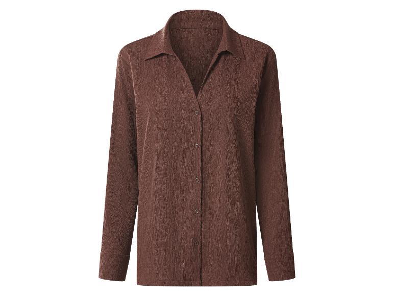 Bruine damesblouse met lange mouwen en knopen