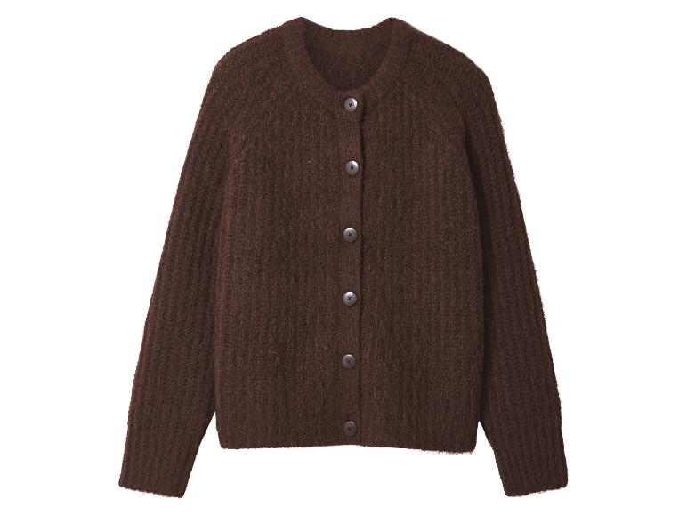 Bruin, lang vest met knopen.