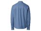 Blauw herenoverhemd met lange mouwen, achteraanzicht