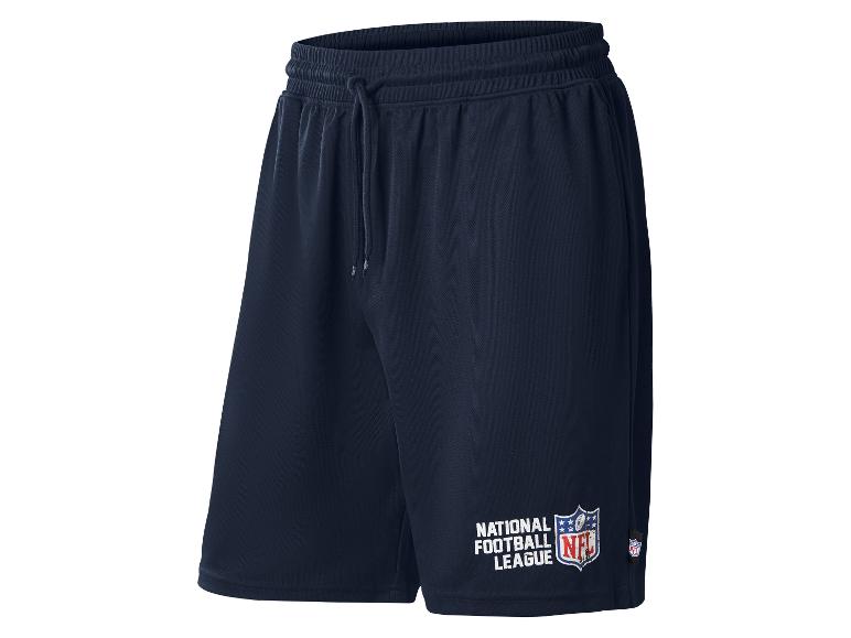 Donkerblauwe herenshort met het National Football League (NFL) logo.