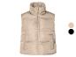 Beige gewatteerde vest met rits.
