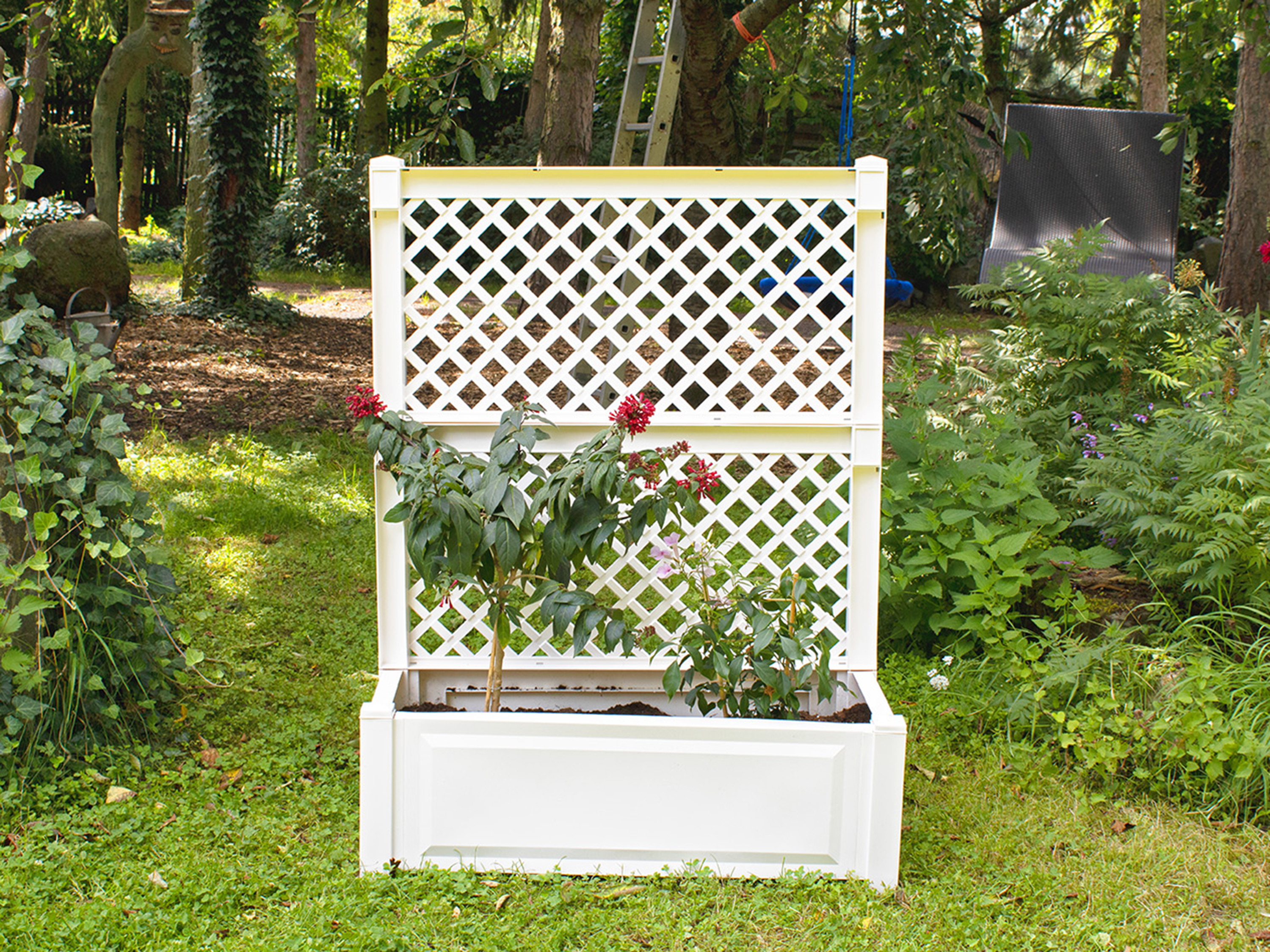 KHW Plantenbak met klimrek (Wit) afbeelding