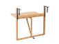 Opklapbare bamboe tafel met wandbevestiging.