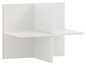 Witte kubusvormige boekenplank met vier planken.