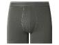 Donkergrijze herenboxershort met witte tailleband.