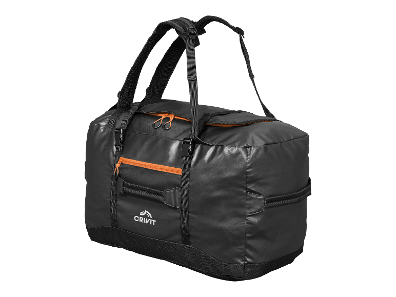 Crivit sporttas, zwart met oranje details.