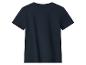 Donkerblauw basic T-shirt met korte mouwen, achterkant