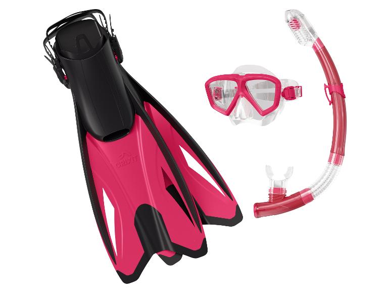 Cressi zwemvliezen, masker en snorkel in roze.