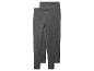 Twee paar donkergrijze leggings of trainingsbroeken.