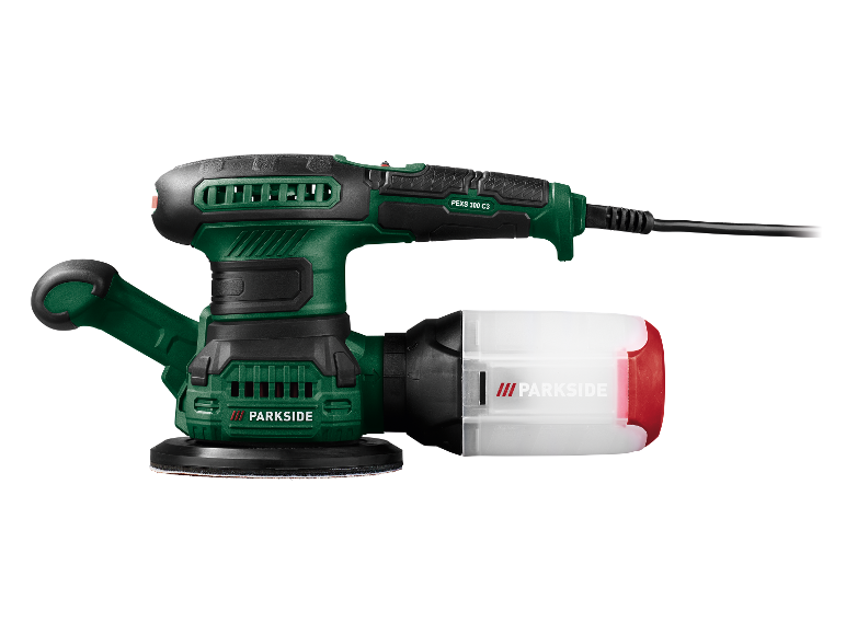 Parkside PEXS 300 C3 excenterschuurmachine met stofafzuiging.