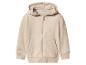 Beige kinderhoodie met rits en zakken