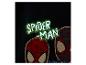 Zwart T-shirt met lichtgevende groene 'SPIDER-MAN' tekst en twee Spider-Man maskers.
