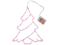 Roze lichtgevende kerstboomdecoratie met batterijhouder.