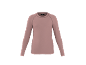Roze sporttop met lange mouwen, raglanmouwen en een ronde hals.