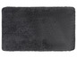 Een donkergrijze badmat van pluche.