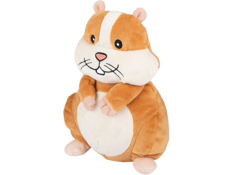 Pluche hamster in bruin en wit