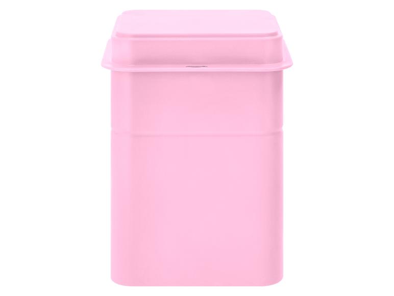 Roze plastic opbergdoos met deksel