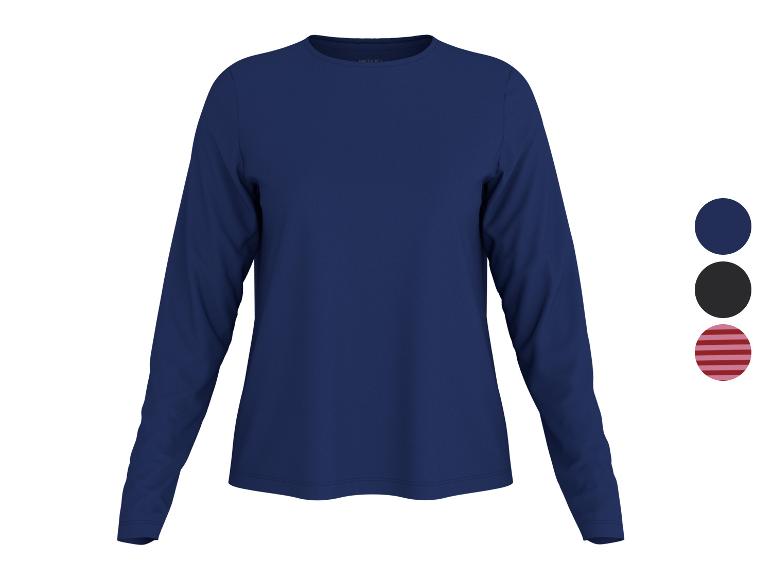 ESMARA® dames T-shirt met lange mouwen in donkerblauw met kleurstalen.
