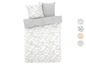 Beddengoed met grijs-witte palmbladeren print