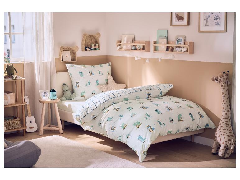 LIVARNO® tweezijdig kinderbeddengoed met schattige dinosaurusmotieven.