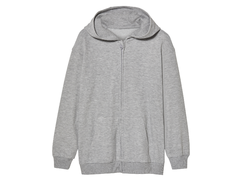 Grijze hoodie met rits.