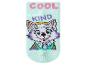 Mintgroene sok met een cartoonhond en de woorden 'COOL' en 'KIND'.