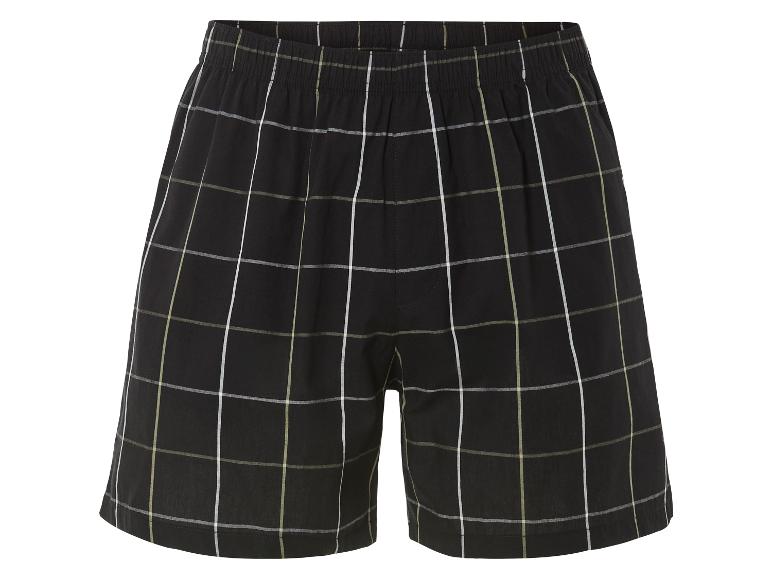 Zwarte boxershorts met een ruitjespatroon.