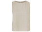 Beige tanktop met ronde hals.