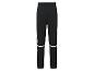 Zwarte sportbroek met witte strepen.