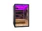 Infraroodsauna met glazen deur en paarse LED-verlichting