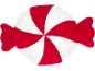 Rood-wit snoepkussen met spiraalpatroon