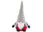 Decoratieve kabouter met grijze stippenmuts, witte baard en rode tuinbroek.
