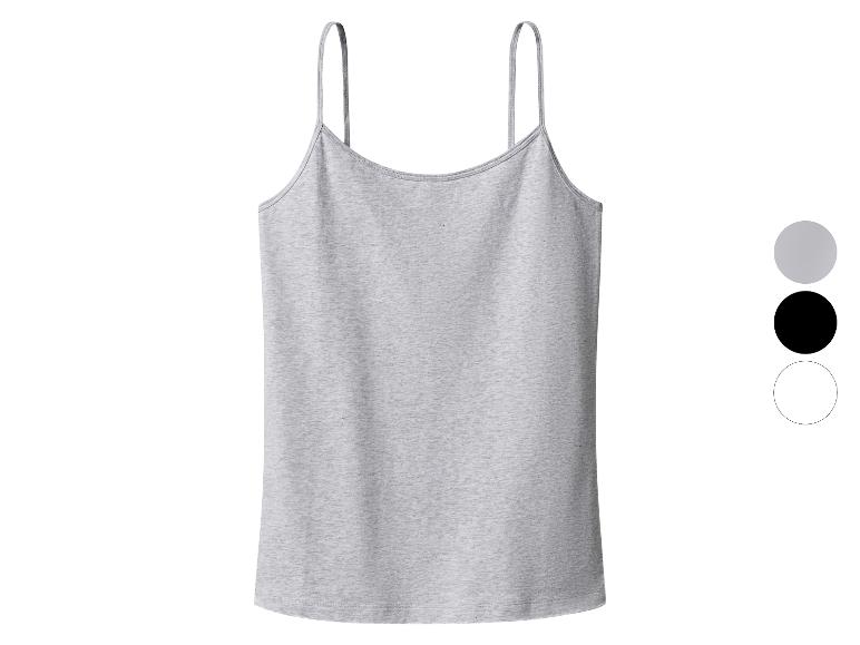 Grijze camisole met dunne bandjes, met kleurkeuzes in grijs, zwart en wit.