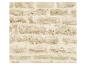 Beige bakstenen muur met onregelmatige stenen en ruwe textuur.