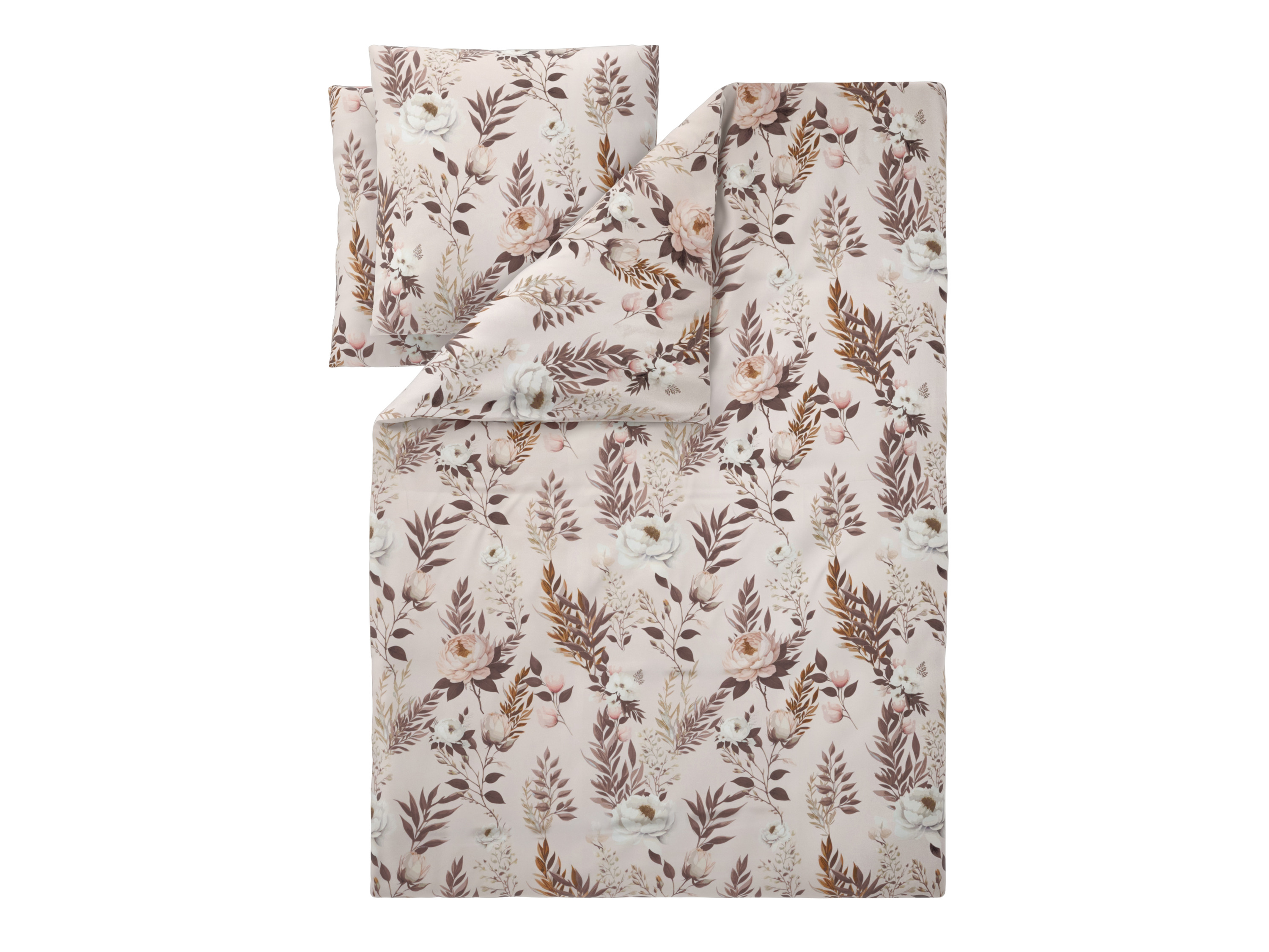 LIVARNO Polyester satijn dekbedovertrek, 200 x 200 cm (Beige)