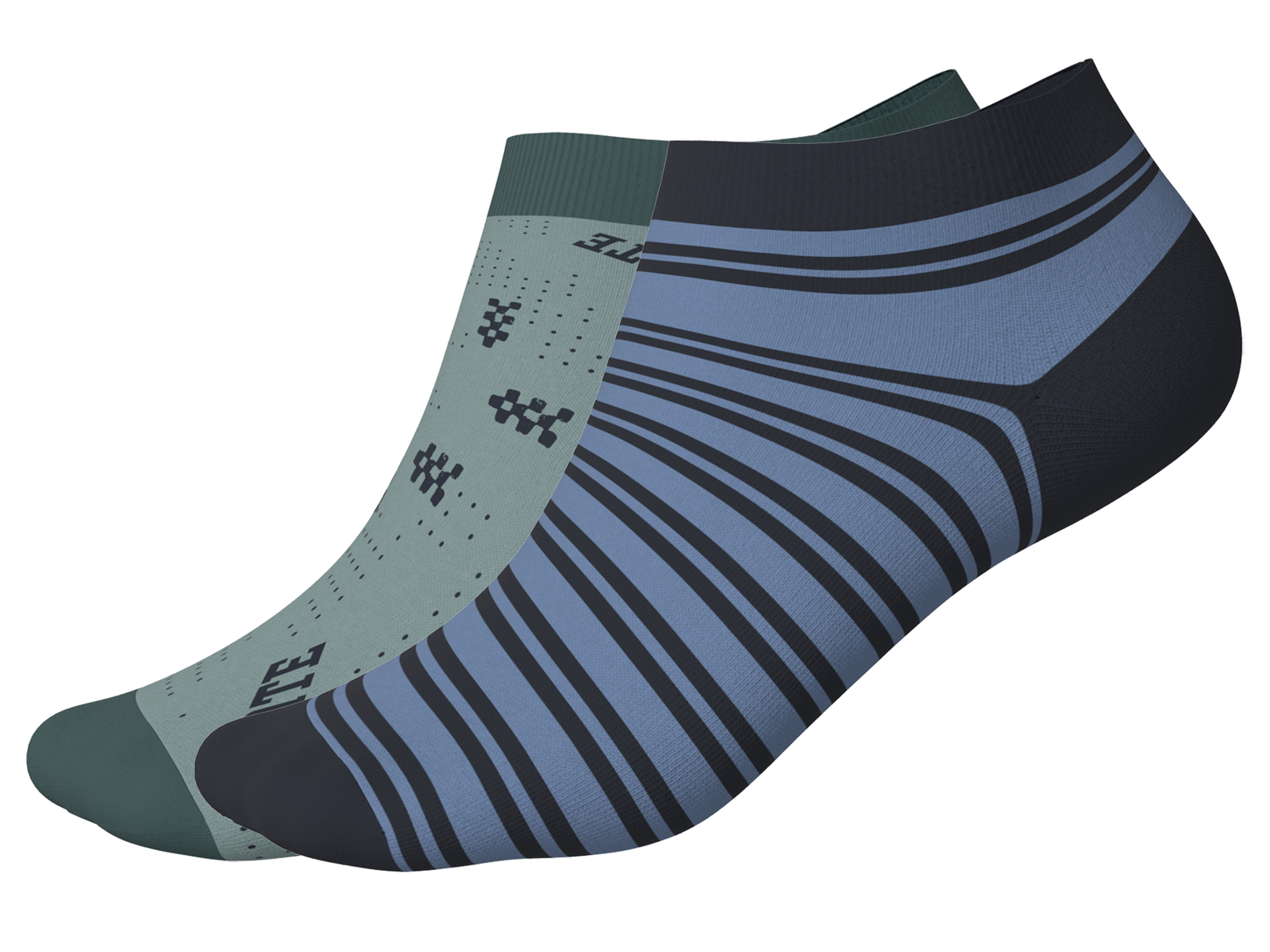 Esmara Kids 2 Paar kinder sokken (Blauw/groen gestreept, 31/34)