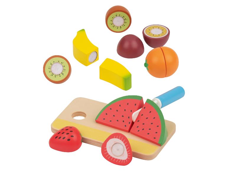 Houten speelgoed fruit snijset met snijplank.