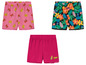 Drie korte broekjes voor meisjes met verschillende jungle-prints.