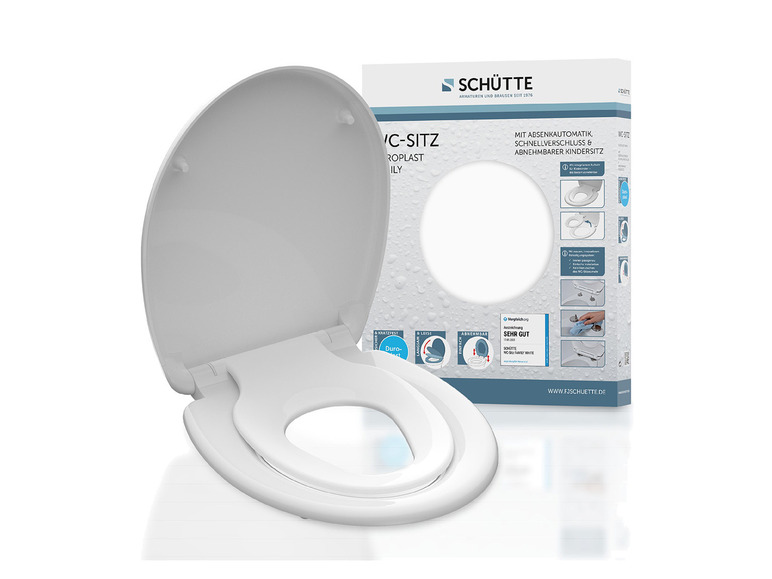 Ga naar volledige schermweergave: Schütte WC zitting duroplast FAMILY WHITE met soft-close-mechanisme en snelsluiting - afbeelding 4