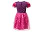 Kinderjurk in fuchsia en paars met korte mouwen, met spook- en sterrenmotieven.